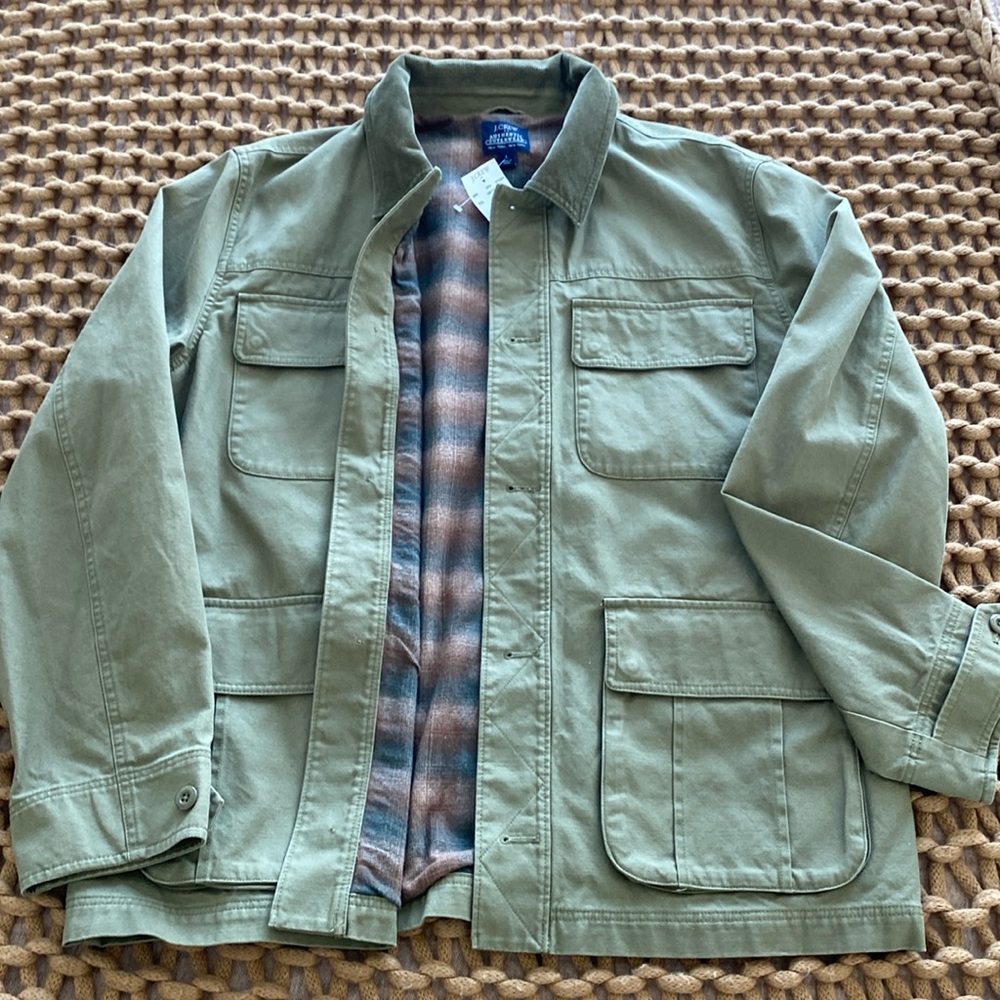 JCrew Utility Work Jacket Canvas Size Large in Olive